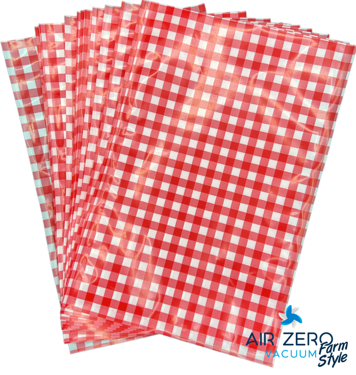 200 x 300mm  Air Zero vákuumtasak Farm Style piros-fehér kockás (100 db)