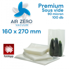 160 x 270 mm Air Zero Premium Vákuumtasak sous vide minőség (100 db)